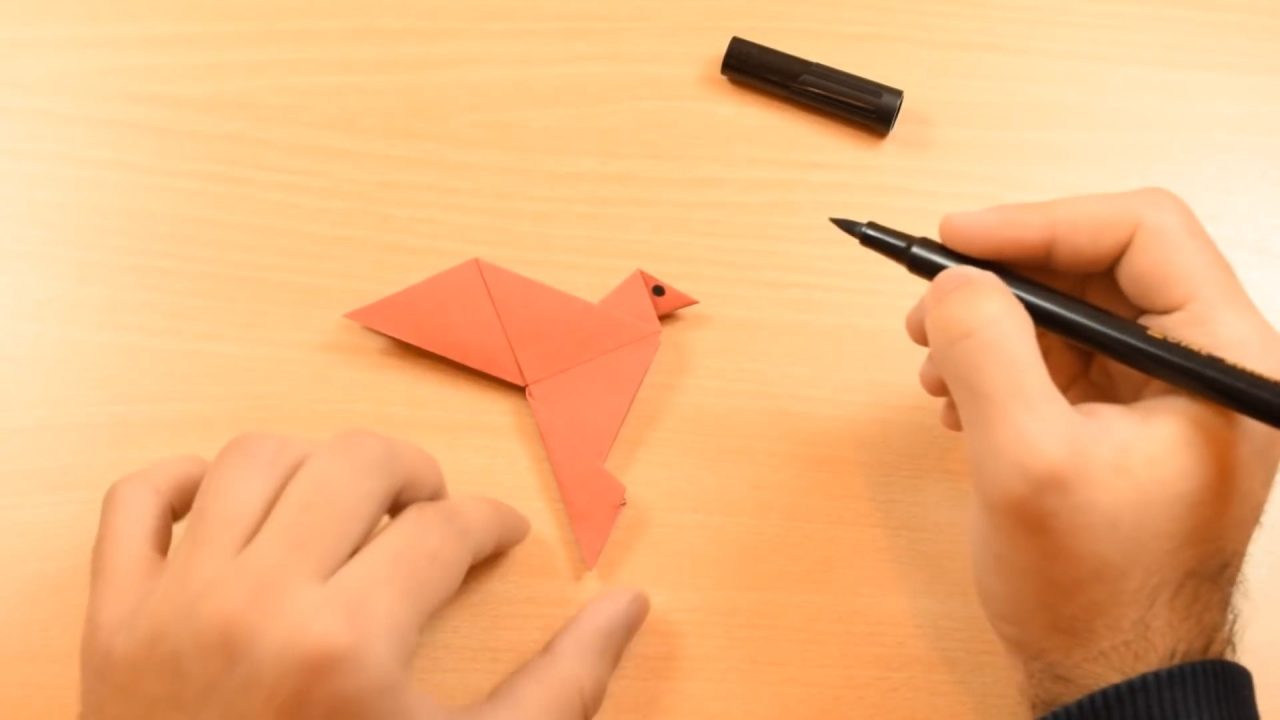 Птичка из бумаги: простая инструкция