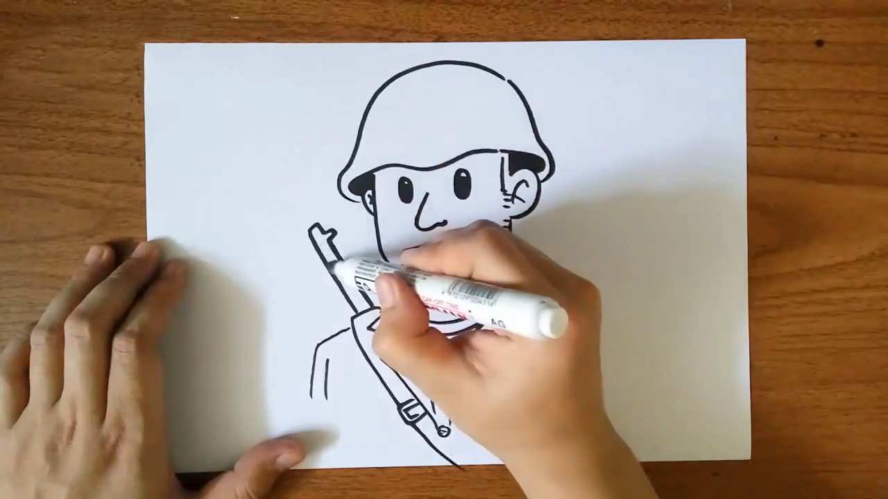 Как нарисовать мультяшного солдата