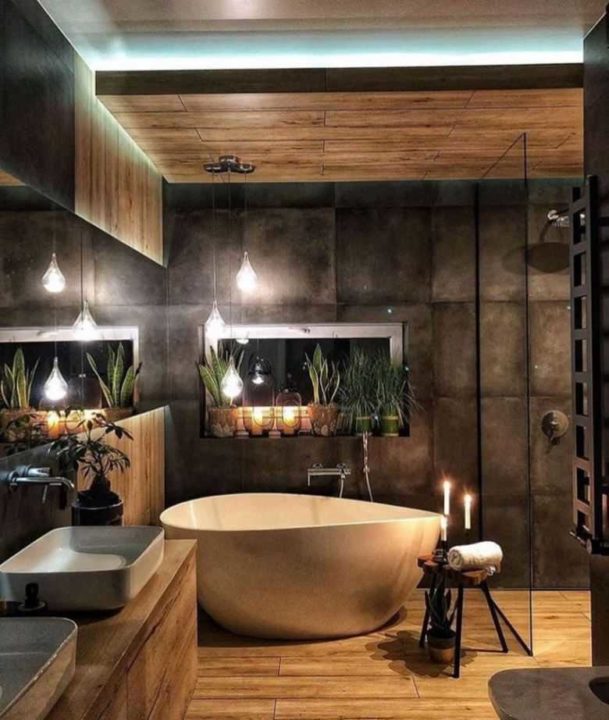 Дизайн интерьера ванной комнаты в современном стиле. 270 фото