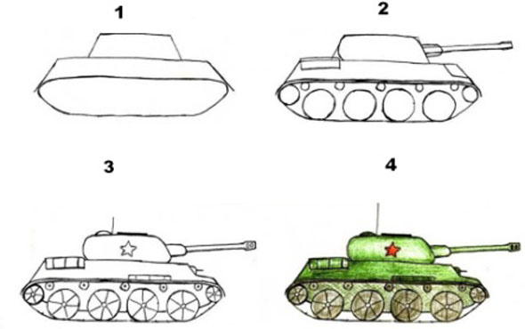 Как нарисовать танк карандашом и не только. 162 рисунка для срисовки