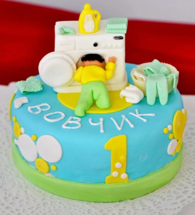 110 идей оформления торта на 1 годик для мальчика