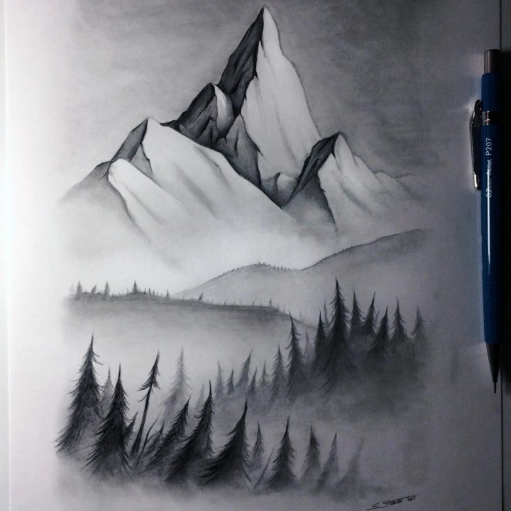 Горы: 100 рисунков карандашом и не только